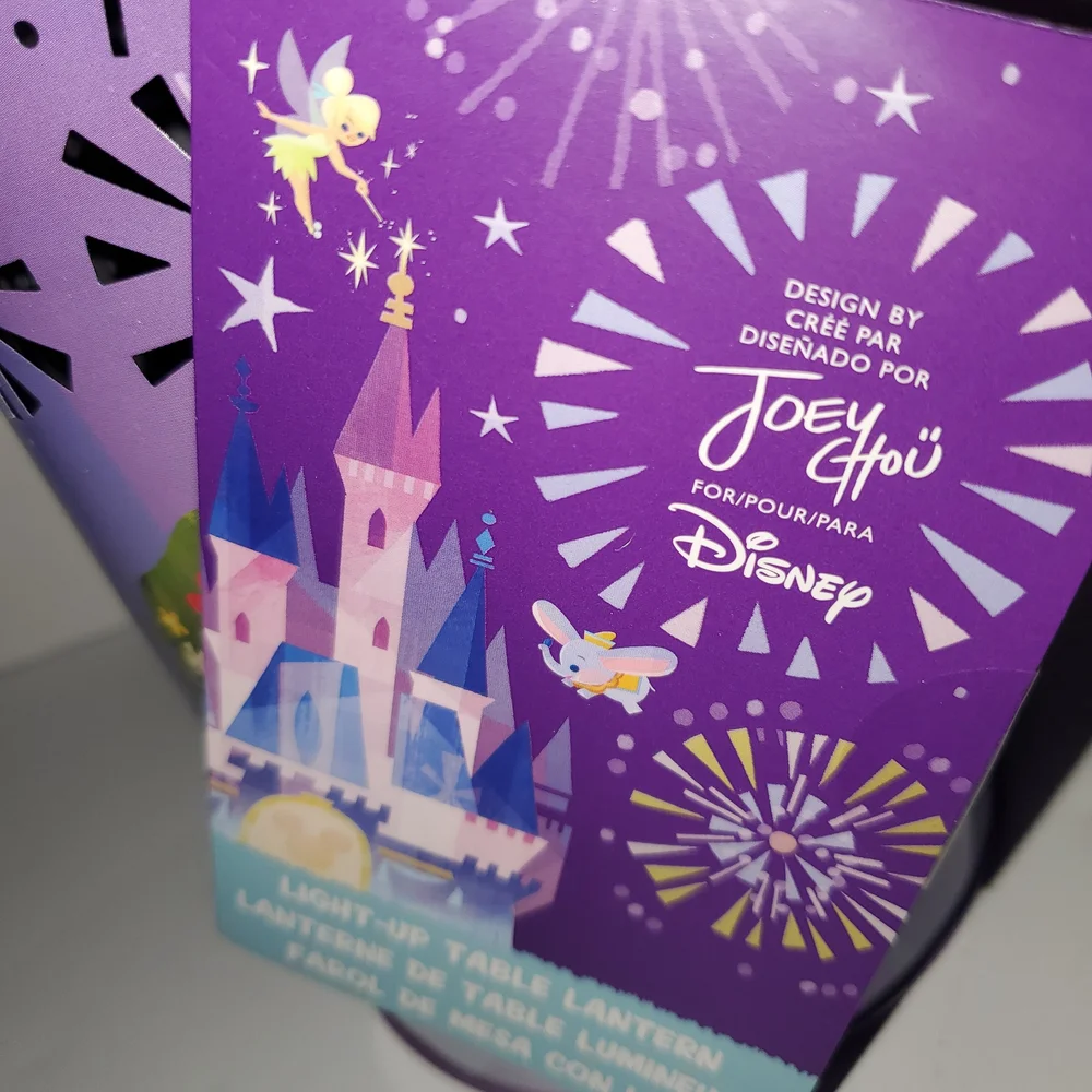 Disney Purple Party Lantern with Fireworks and Castle Design